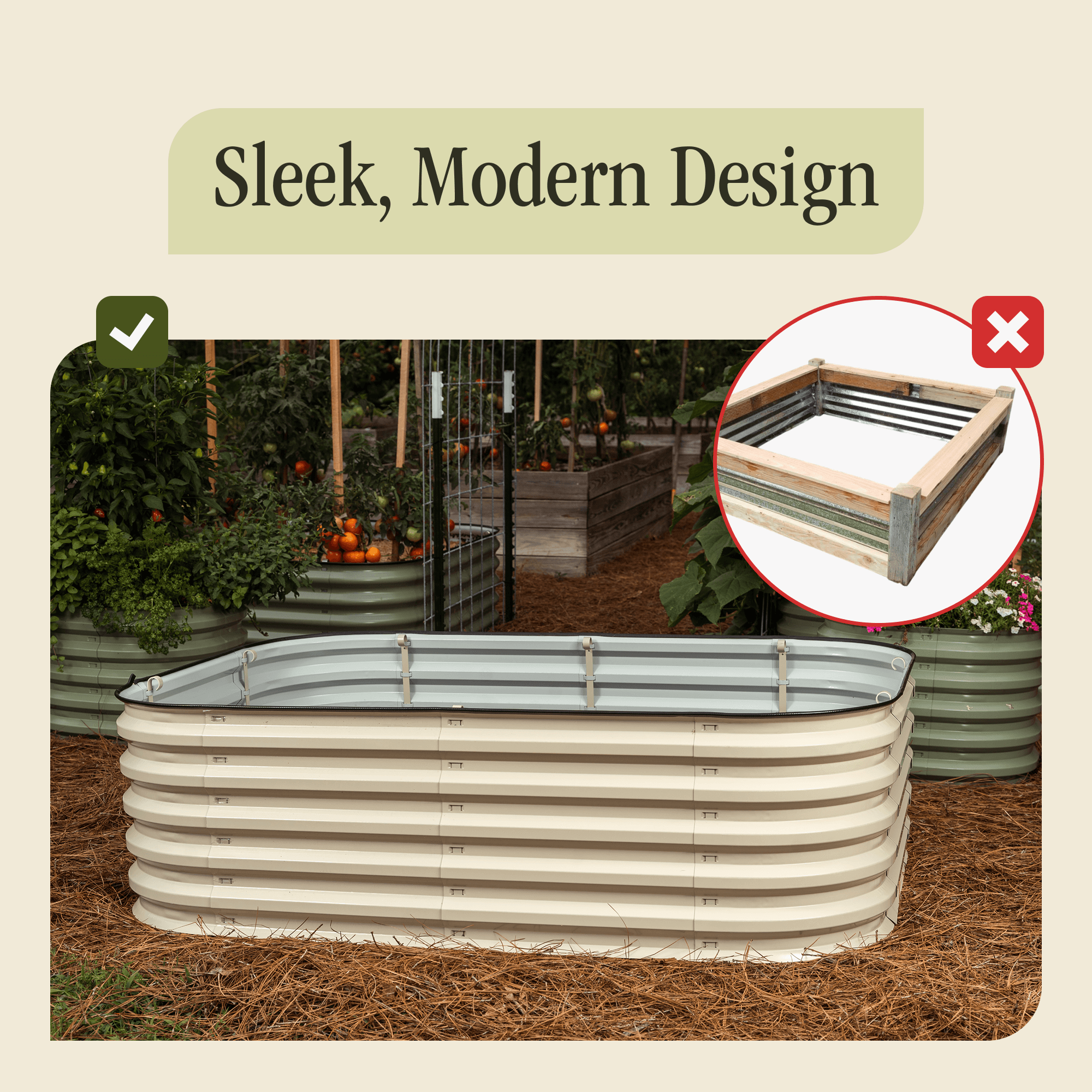 Metal Raised Garden Bed Kit - Sleek and Modern Design Aesthetic